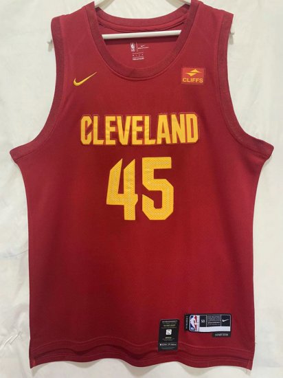 Maillot de Basket #45 Mitchell Cavaliers 22-23 Rouge Brodé